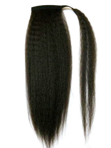 Wrap Around 100% Human Hair Ponytail in Kinky Straight 22" - Xtra Thick - Hairesthetic