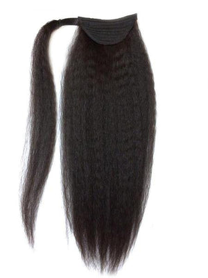 Wrap Around 100% Human Hair Ponytail in Kinky Straight 14" - Hairesthetic