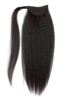 Wrap Around 100% Human Hair Ponytail in Kinky Straight 22" - Xtra Thick - Hairesthetic