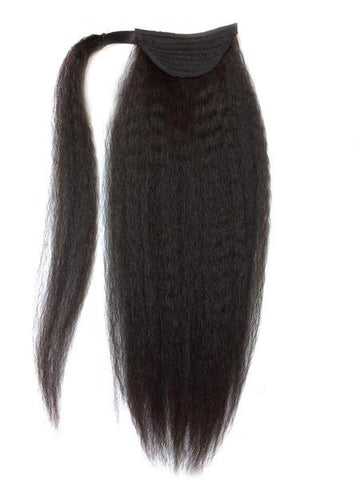 Wrap Around 100% Human Hair Ponytail in Kinky Straight 22" - Hairesthetic