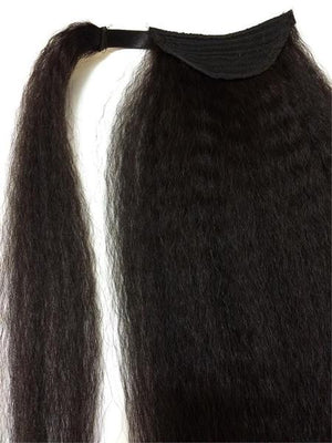 Wrap Around 100% Human Hair Ponytail in Kinky Straight 22" - Xtra Thick - Hairesthetic