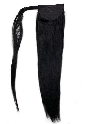 Wrap Around 100% Human Hair Ponytail in Yaki Perm Straight 22" - Hairesthetic