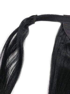 Wrap Around 100% Human Hair Ponytail in Yaki Perm Straight 22" - Hairesthetic