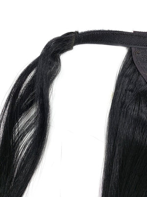 Wrap Around 100% Human Hair Ponytail in Yaki Perm Straight 18" - Hairesthetic