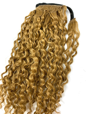 Wrap Around 100% Human Hair Ponytail in Deep Wave 14" - Hairesthetic