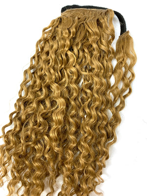 Wrap Around 100% Human Hair Ponytail in Deep Wave 12" - Hairesthetic